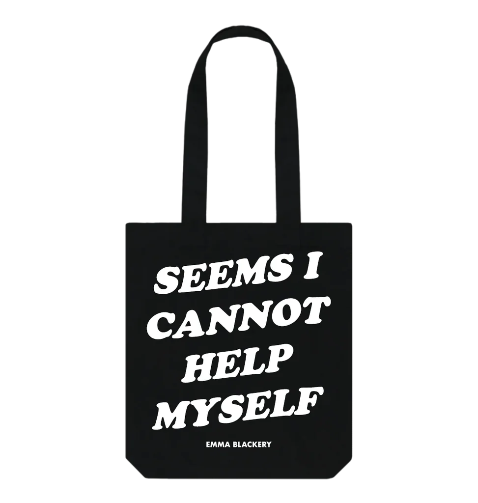 Cannot Help Myself Black Tote Bag