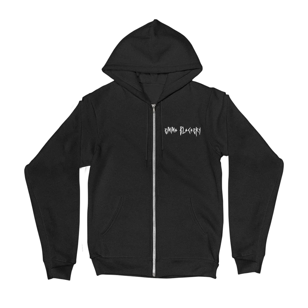 Girl In A Box Text Logo Black Zip Hoodie